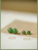 Pendientes de Imitación de Jade Hetian Marcados S999 Estilo Nacional de Lujo Ligero Sencillo Pequeños y Exquisitos Pendientes de Gama Alta Combinan con Todo para el Verano