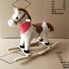 Cavalo de Balanço de Madeira para Crianças Brinquedo de Cavalo Unicórnio Simulação de Equitação Venda Quente Transfronteiriça