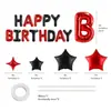 Banner de Feliz Cumpleaños Letras de Papel Aluminio con Globos de Estrella Set de Arreglo de Cumpleaños Suministros de Decoración