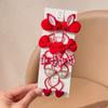 2022 Nuevo Pasador de Pelo con Lazo para Niña Corona de Cabeza de Princesa Cereza Pinza de Malla Rojo de Año Nuevo para la Cabeza