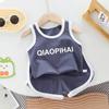 Traje de chaleco para niños Verano Delgado Niños y Niñas Shorts para Bebé Niños de Talla Pequeña y Mediana Deportivo de Dos Piezas Marea Una Pieza Cabello
