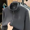 Sudadera de alta calidad, gruesa y cálida con forro polar para hombre, nueva colección otoño/invierno 2026, cuello alto, chaqueta casual con cremallera