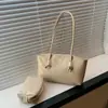Bolsa de Hombro Tote Grande de Gran Capacidad Estilo Vintage de Moda Europeo y Americano Set de Dos Piezas Nuevo 2025 Otoño e Invierno para Viajes