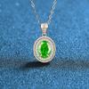 Pingente em Prata de Lei S925 Banhado a Ouro Rosa Formato de Ovo Azul Marinho Rosa Verde Amarelo Vermelho Ornamentos de Prata com Corte Flor de Gelo