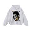 Sudadera con capucha lavada vieja con estampado de estrella de hip-hop antigua europea y americana para hombre y mujer, marca de moda callejera vintage retro