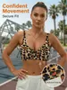 Bienes Spot Transfronterizos Estampado de Leopardo Rayas de Tigre Gelatina Sin Costuras Sexy Sujetador Rellenado Antichoque Deportivo Soporte Suave Sujetador Delgado