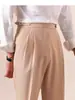 Pantalones de hombre estilo italiano Nápoles con cintura de botón París, Pantalones largos de pierna recta, Pantalones casuales de cintura alta estilo Gurkha británico