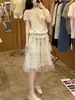 ¡Falda de Gasa Suave Estilo Coreano! Falda de Pastel Estilo Nuevo 2026, Falda Midi Casual Versátil de Cintura Alta