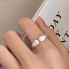 Anillo sencillo con baño de plata 925, diseño de nicho, ajustador de anillo con garra de gato, dedo índice abierto, con detalles avanzados.