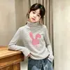 Camiseta de Manga Larga para Niña Estilo Coreano Otoño/Invierno Top Rayado Capa Base Ropa Interior Térmica Cepillada Elegante para Niña