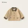 Roupas Infantis Youbao Jaqueta para Meninos Primavera e Outono Nova Estampa de Leopardo Patchwork Top Infantil Cor Cáqui Roupas Corta-vento para Meninas