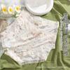 Estilo pastoral pequenas roupas íntimas florais das mulheres cintura alta bainha macia pele amigável confortável alto elástico sem costura triângulo shorts cabeça