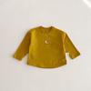 Mameluco de bebé estilo coreano para primavera 2025 para niños y niñas, color sólido, manga larga, camiseta de cuello redondo para recién nacido