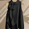 Top Halter de Satén Blanco Champagne Estilo Francés para Mujer, Nueva Camisa Holgada de Verano con Lazo, Blusa Elegante que Reduce la Edad