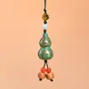Colgante de calabaza lacada estilo chino tradicional con borlas, llavero, artículo decorativo, cuentas de oración, accesorio para cadena de teléfono