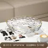 Plato de Frutas PET de Lujo con Borde Dorado y Efecto Ola de Agua para Sala de Estar en Casa, Bandeja de Frutas y Bocadillos de Gran Capacidad, Plato de Plástico Engrosado y Resistente a la Rotura