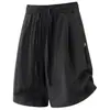 Shorts de Linho Masculino 2026 Verão Novo Estilo Solto Comprimento Médio Respirável Versátil Casual Fino Shorts de Liocel