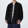 Ropa Gruesa Tradicional China para Hombre, Chaqueta Gruesa Cálida de Lana de Cordero, Nuevo Estilo Chino, Estilo Nacional, Traje Zen Tai Chi, Abrigo Grueso de Talla Grande