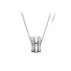 Pandora anillo collar de plata de ley S925 cuproníquel líneas tejidas en forma de corazón pavé hebilla en forma de T anillo pavé de amor