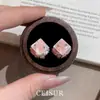 Pendientes de Concha Cuadrada con Diamantes Azules Brillantes 'Ice Fragment StarLight' de Lujo con un Diseño Único, Pendientes Versátiles y de Gama Alta con una Vibración Refinada
