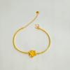 Pulsera de trébol de cuatro hojas de lazo de oro arena de Vietnam pulsera de la familia Zhou con pulsera valiente de loto pulsera de temperamento de moda para mujer