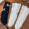 Calcetines de mujer estilo coreano con lazo y encaje apilables para primavera y verano