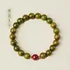Pulsera de Sándalo Verde Pulsera de Madera de Sándalo Natural Pulsera de Cuentas Multihilo Wenwan Regalo para Amigos Lugar Turístico Escénico Venta al por Mayor