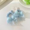 Anillos para el cabello de malla con lazo de color caramelo al por mayor para niños, cuerda para el cabello con bola, accesorios para el cabello de alta elasticidad, banda de goma, cuerda para el cabello
