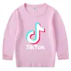 Camiseta de Manga Longa TikTok TikTok Estilo Coreano para Crianças Camiseta para Meninos e Meninas para Primavera e Outono