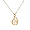 Distinto Swan Pearl Set Natural Freshwater Pearl Cobre Chapeado 14K Pack Colar de Ouro Colar de Pérolas Swan Feminino