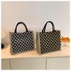 Bolsa de Hombro de Lino Moda Coreana Verano 2024 Estudiante Femenina Clase Bolsa de Gran Capacidad Bolsa de Compras Portátil
