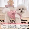 Vestido de princesa para perro remolcable con lazo de pana para Bichón, Teddy, Maltés y perros pequeños