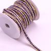 Nueva Cadena de Garras de Diamante Multicolor de Tres Filas Cadena de Pedrería Densa Galvanizada Cadena de Pedrería Versátil Cadena de Pedrería Cosida a Mano para Bricolaje Joyería