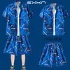 Traje de Viaje Camisa de Manga Corta para Hombre Camisa de Playa Costera Pantalones Cortos Casuales de Vacaciones Tallas Grandes Pantalones de Tres Cuartos Ropa de Pareja