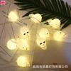 Nueva cadena de luces LED de calavera con velo blanco para Halloween de Amazon, para festivales de fantasmas y ambiente de terror, linterna decorativa KH
