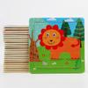 Rompecabezas de madera de 9 piezas de animales de dibujos animados para la educación temprana de los niños, juguetes educativos directos de fábrica, mini juguete rompecabezas