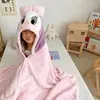 Toalla de Baño Engrosada con Terciopelo de Coral para Niños, Toalla de Baño para Niños Medianos y Grandes, Bata Suave con Capucha, Bata Absorbente para Niños