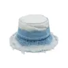 Versión Coreana Ins Nuevo Sombrero de Sol de Verano, Sombrero de Pescador Versátil de Personalidad para Adelgazar la Cara, Sombrero de Pescador con Borde Deshilachado de Mezclilla Degradado para Mujer