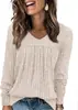 Suéter Nuevo de Punto Acanalado con Cuello en V Otoño/Invierno para Mujer Holgado Talla Grande Top Versátil Adelgazante Capa Base Ropa Femenina Transfronteriza