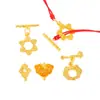 Accesorios de bricolaje de oro arena esmerilado con fuerte retención de color Ruyi Flor de seis pétalos Hebilla OT Hebilla de cierre Pulsera Collar Accesorios Mujeres