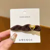 Pinza Lateral para el Cabello con Borde de Terciopelo, Elegante Pasador de Letra Estilo Coreano, Pinza para Flequillo y Cabello Estilo Chic para Mujer