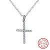 Colar de Prata S925 Huasheng Jewelry Pingente de Zircônia Simples Europeu e Americano Venda Direta da Fábrica Atacado