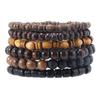 Pulsera para hombre de estilo nacional retro europeo y americano con cuentas de madera de cáscara de coco hecha a mano, suministro directo de fabricantes de origen
