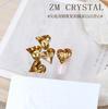 K9 Nuevo Diamante para Uñas Shijia Amarillo Humo Claro con Grabado Formas de Color Maillard Diamante Azúcar de Roca Joyería para Uñas Ovalada