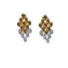 Brincos Europeus e Americanos de Diamante Dupla Cor Vazados Atmosféricos Moda Tendência Nicho Geométricos Zircônia Brilho Super Luxo para Mulheres