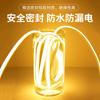 Tira de LED para exterior, tira COB, luz lineal para sala de estar, autoadhesiva, 220 V, iluminación exterior súper brillante, tira de silicona