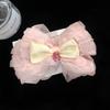 Super Hada Estereoscópico Malla Lazo Horquilla para el Cabello Serie Rosa Pedrería Clip Superior Horquilla de Cinta Clip Elegante Accesorios para el Cabello Tocado