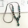 Accesorios de Cerámica con Estilo Étnico Vintage para Mujer, Accesorios de Ropa de Viaje con Nuevo Estilo Chino, Cadena Versátil de Suéter de Nicho