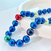 Collar de perlas de cristal artificial redondo de grano grande de alta calidad para primavera y verano, 14 mm, cadena para clavícula azul morandi