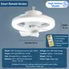 Lámpara de techo con ventilador LED de rosca e27 con mando a distancia para dormitorio cocina
